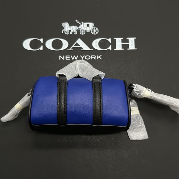 NWT Coach Micro Duffle Venture Leather Blue Coin Purse Wallet Key Fob c6961 Key - Picture 3 of 6